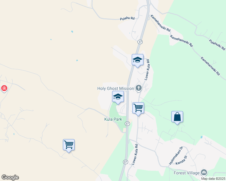 map of restaurants, bars, coffee shops, grocery stores, and more near 4730 Kula Highway in Kula
