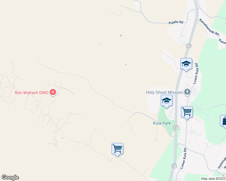 map of restaurants, bars, coffee shops, grocery stores, and more near 600 Calasa Road in Kula