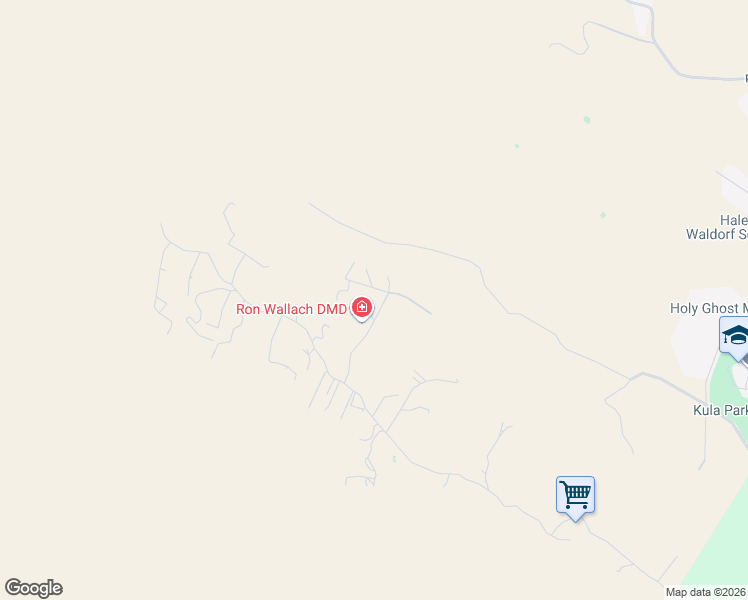 map of restaurants, bars, coffee shops, grocery stores, and more near 45 Ahinahina Place in Kula