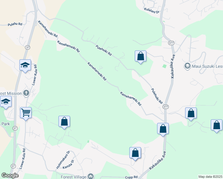 map of restaurants, bars, coffee shops, grocery stores, and more near 980 Kamehameiki Road in Kula