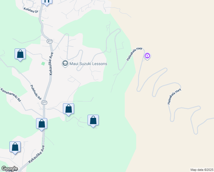 map of restaurants, bars, coffee shops, grocery stores, and more near 1 Haleakala Highway in Kula