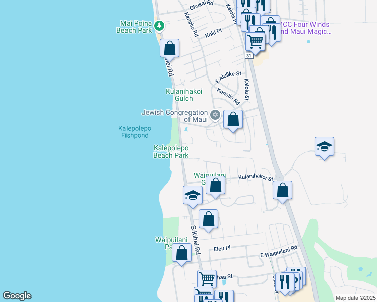 map of restaurants, bars, coffee shops, grocery stores, and more near 679 South Kihei Road in Kihei