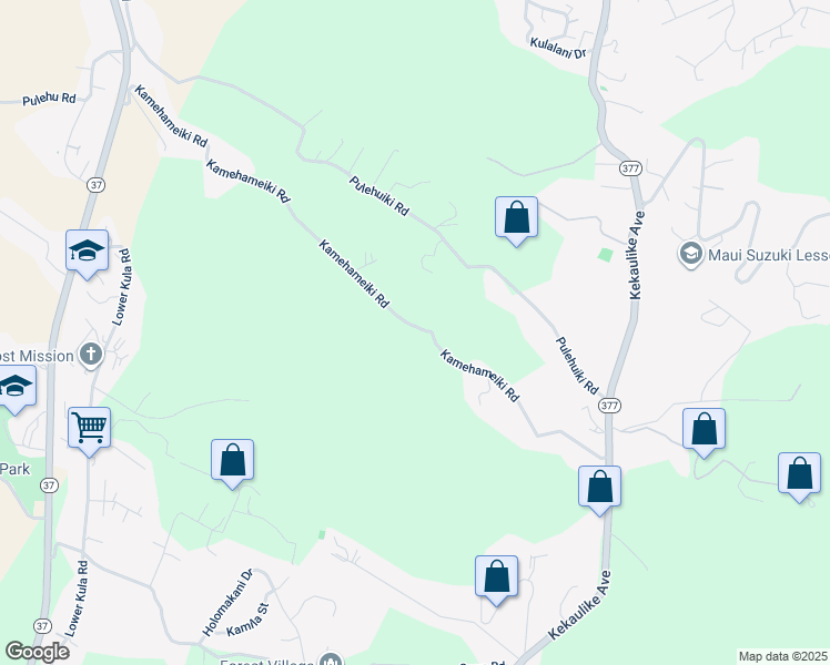 map of restaurants, bars, coffee shops, grocery stores, and more near 1000 Kamehameiki Road in Kula