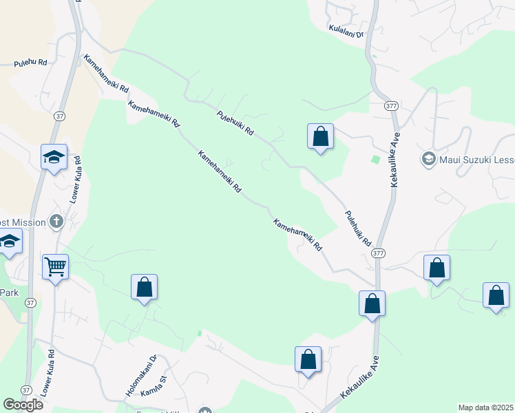 map of restaurants, bars, coffee shops, grocery stores, and more near 1000 Kamehameiki Road in Kula