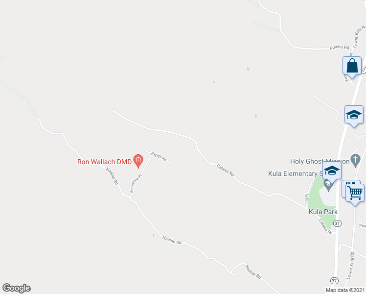 map of restaurants, bars, coffee shops, grocery stores, and more near 41 Calasa Road in Kula