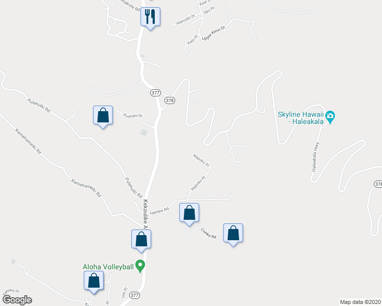 map of restaurants, bars, coffee shops, grocery stores, and more near 344 Napoko Place in Kula