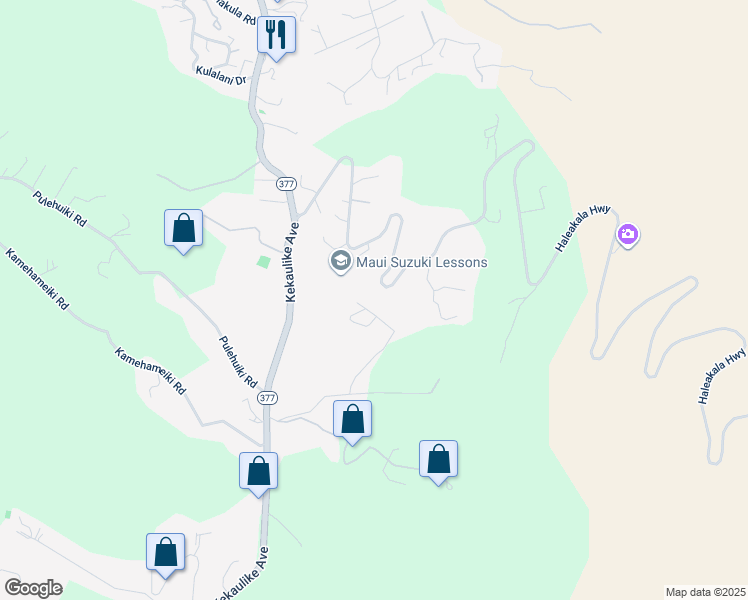 map of restaurants, bars, coffee shops, grocery stores, and more near 334 Napoko Place in Kula