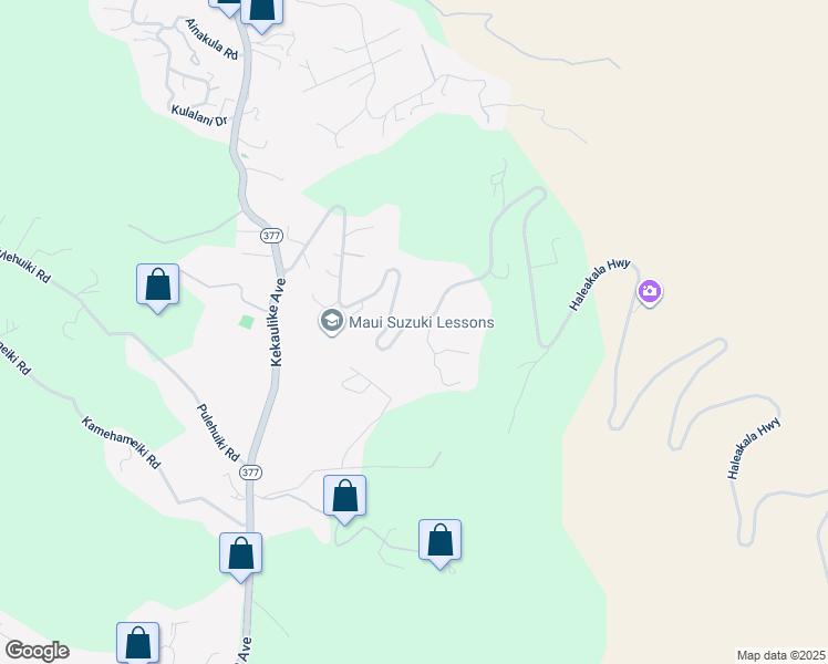 map of restaurants, bars, coffee shops, grocery stores, and more near 16860 Haleakala Highway in Kula