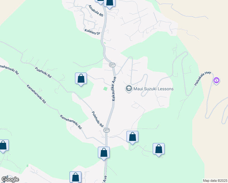 map of restaurants, bars, coffee shops, grocery stores, and more near 3014 Kekaulike Avenue in Kula