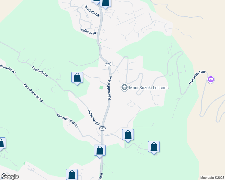 map of restaurants, bars, coffee shops, grocery stores, and more near 3036 Kekaulike Avenue in Kula