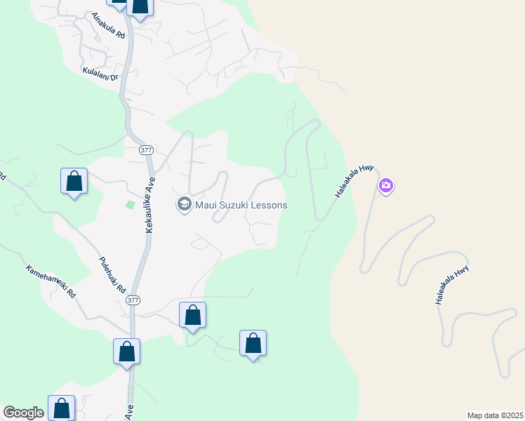 map of restaurants, bars, coffee shops, grocery stores, and more near 16940 Haleakala Highway in Kula