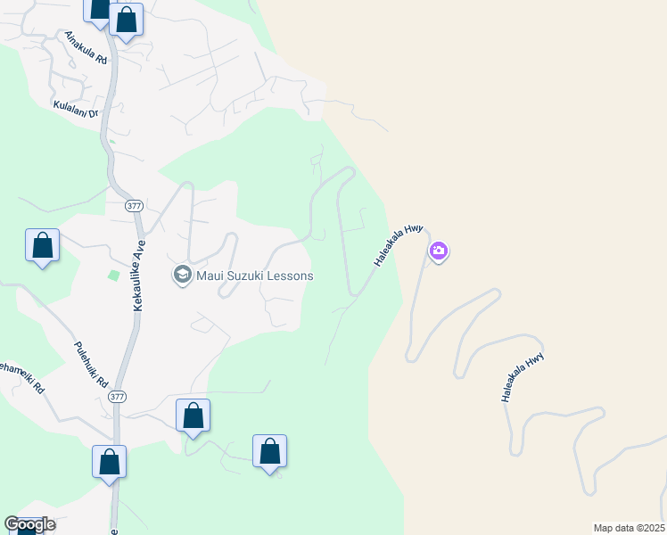 map of restaurants, bars, coffee shops, grocery stores, and more near 17-774 Haleakala Highway in Kula
