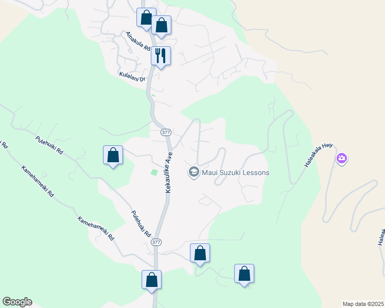 map of restaurants, bars, coffee shops, grocery stores, and more near 16-290 Haleakala Highway in Kula
