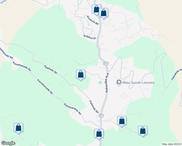 map of restaurants, bars, coffee shops, grocery stores, and more near 220 Puanani Place in Kula