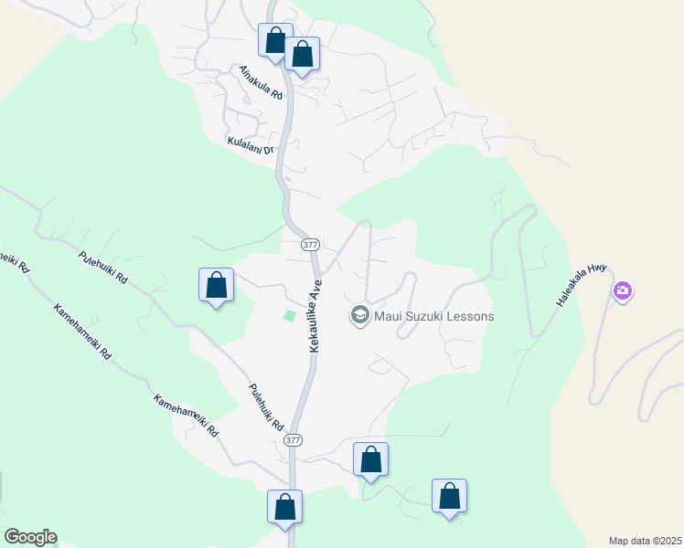 map of restaurants, bars, coffee shops, grocery stores, and more near 15950 Haleakala Highway in Kula