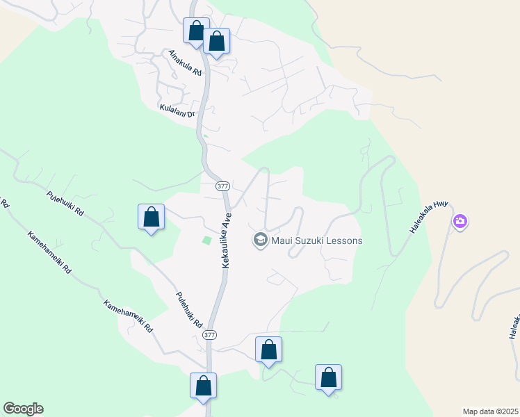 map of restaurants, bars, coffee shops, grocery stores, and more near 16276 Haleakala Highway in Kula