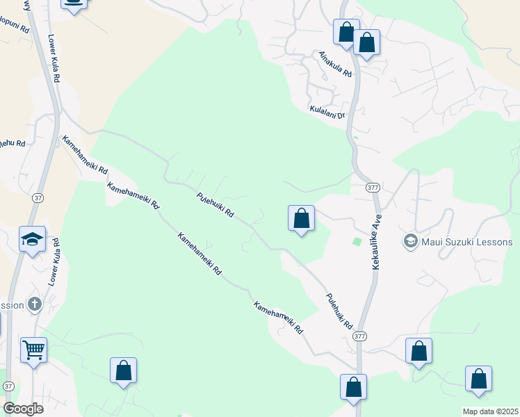 map of restaurants, bars, coffee shops, grocery stores, and more near 945 Pulehuiki Road in Kula
