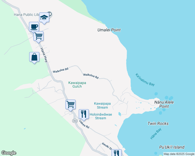map of restaurants, bars, coffee shops, grocery stores, and more near 0 Waikoloa Road in Waikoloa Village