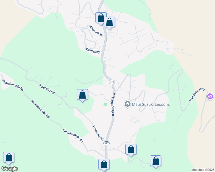 map of restaurants, bars, coffee shops, grocery stores, and more near 15-800 Haleakala Highway in Kula