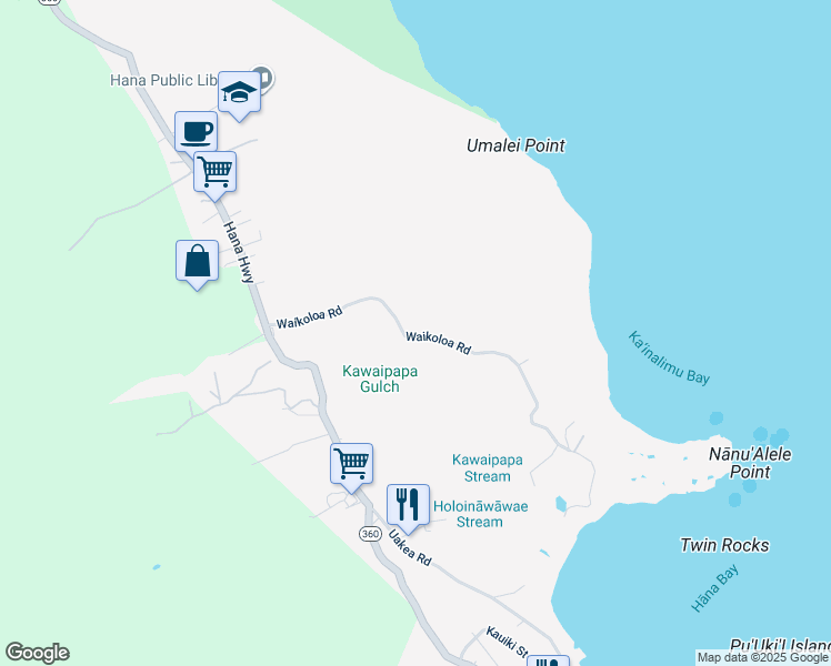 map of restaurants, bars, coffee shops, grocery stores, and more near 0 Waikoloa Road in Waikoloa Village