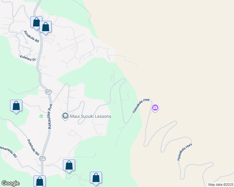 map of restaurants, bars, coffee shops, grocery stores, and more near 17-578 Haleakala Highway in Kula