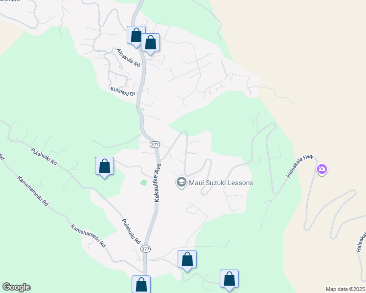 map of restaurants, bars, coffee shops, grocery stores, and more near 16-200 Haleakala Highway in Kula