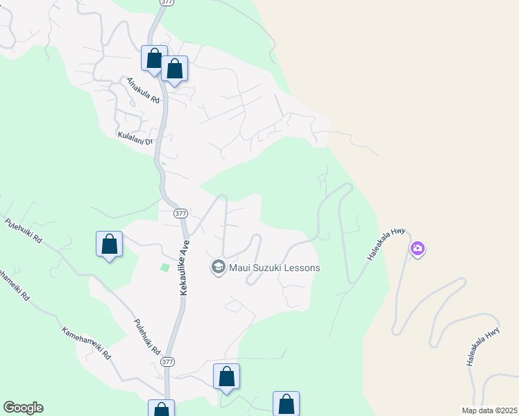map of restaurants, bars, coffee shops, grocery stores, and more near Haleakala Highway in Maui County