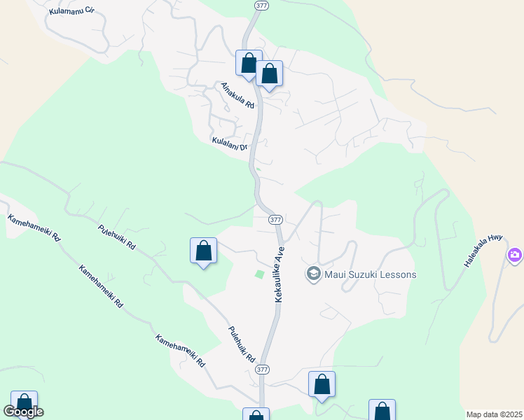 map of restaurants, bars, coffee shops, grocery stores, and more near 15-700 Haleakala Highway in Kula