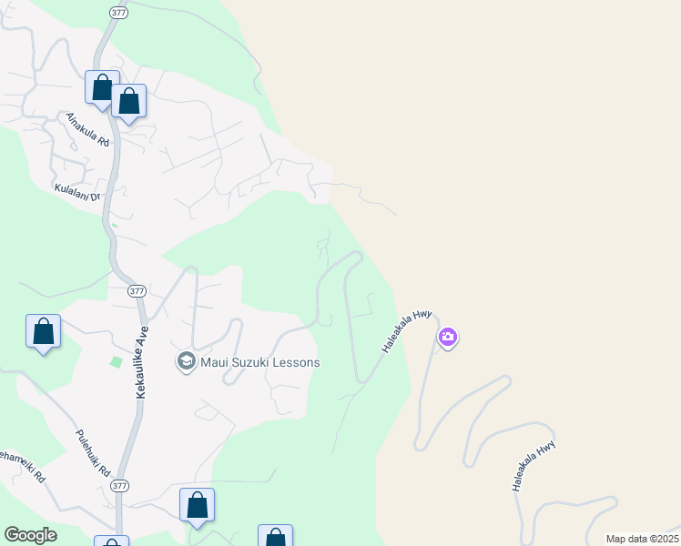 map of restaurants, bars, coffee shops, grocery stores, and more near 17526 Haleakala Highway in Kula