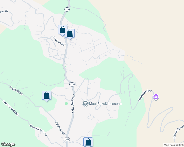 map of restaurants, bars, coffee shops, grocery stores, and more near 76 Kaui Place in Kula