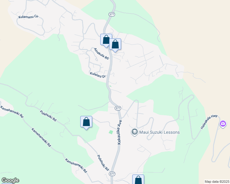 map of restaurants, bars, coffee shops, grocery stores, and more near 32 Kualono Place in Kula