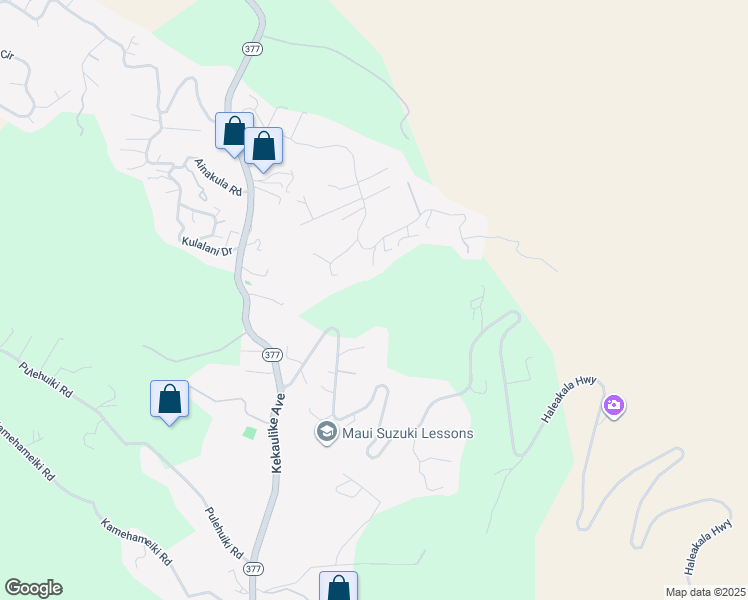 map of restaurants, bars, coffee shops, grocery stores, and more near Haleakala Highway in Maui County