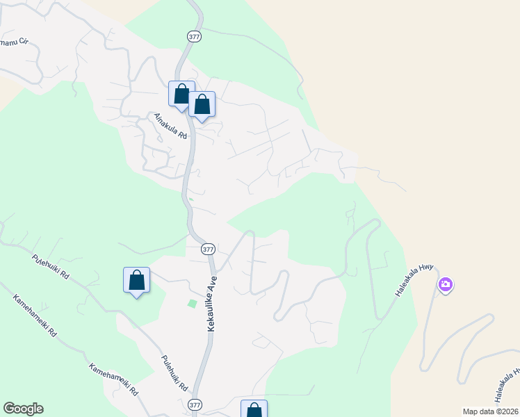 map of restaurants, bars, coffee shops, grocery stores, and more near 76 Kaui Place in Kula
