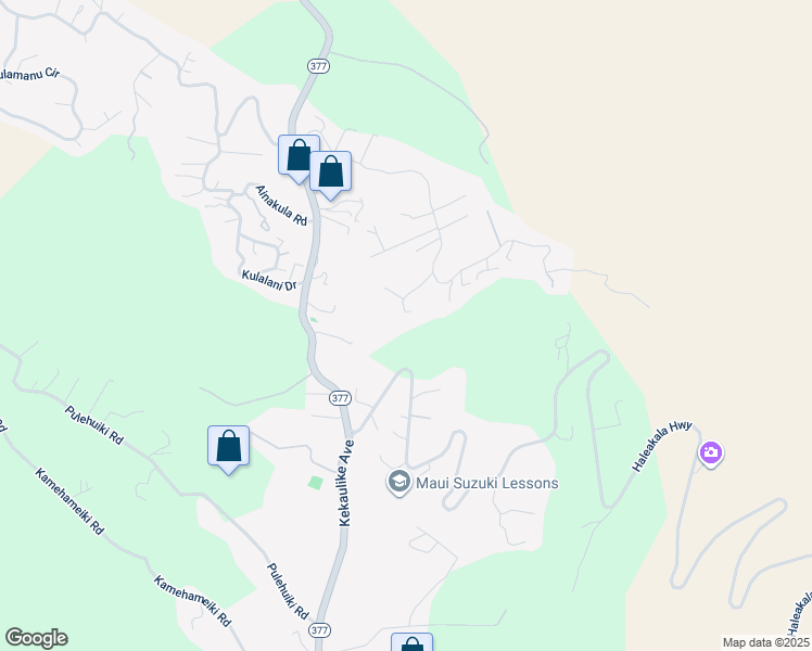 map of restaurants, bars, coffee shops, grocery stores, and more near 70 Kaui Place in Kula