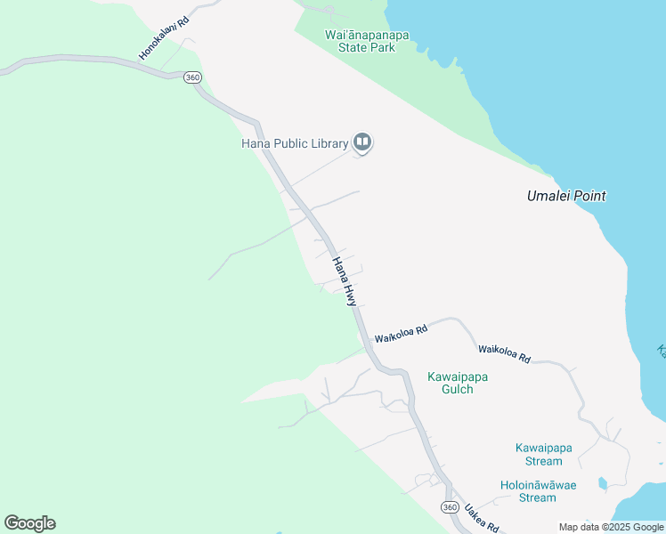 map of restaurants, bars, coffee shops, grocery stores, and more near 4206 Hana Highway in Hana