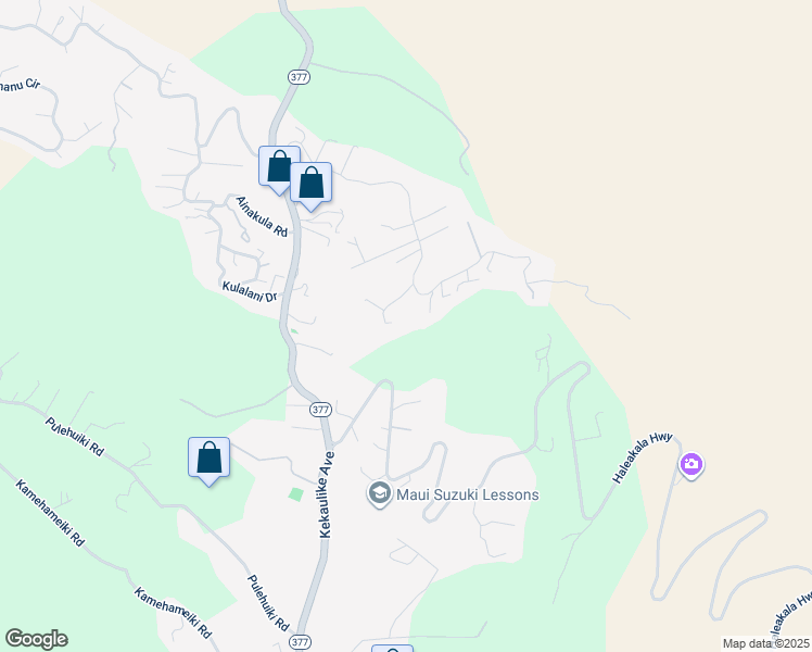 map of restaurants, bars, coffee shops, grocery stores, and more near 85 Kaui Place in Kula