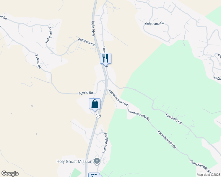 map of restaurants, bars, coffee shops, grocery stores, and more near 110 Kamehameiki Road in Kula
