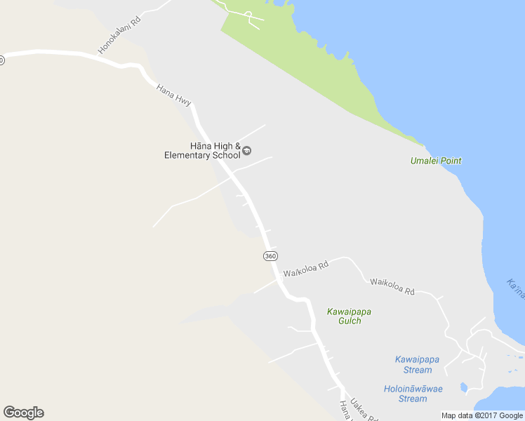 map of restaurants, bars, coffee shops, grocery stores, and more near 4205 Hana Highway in Hana