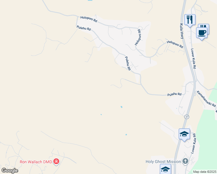 map of restaurants, bars, coffee shops, grocery stores, and more near 375 Pulehu Road in Kula