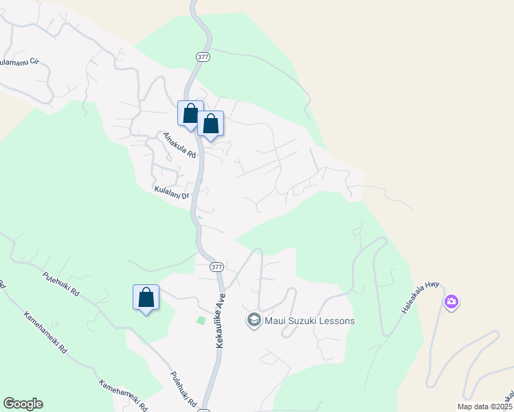 map of restaurants, bars, coffee shops, grocery stores, and more near 54 Kaui Place in Kula