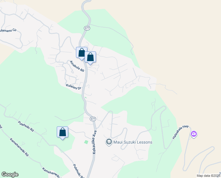 map of restaurants, bars, coffee shops, grocery stores, and more near 34 Kaui Place in Kula