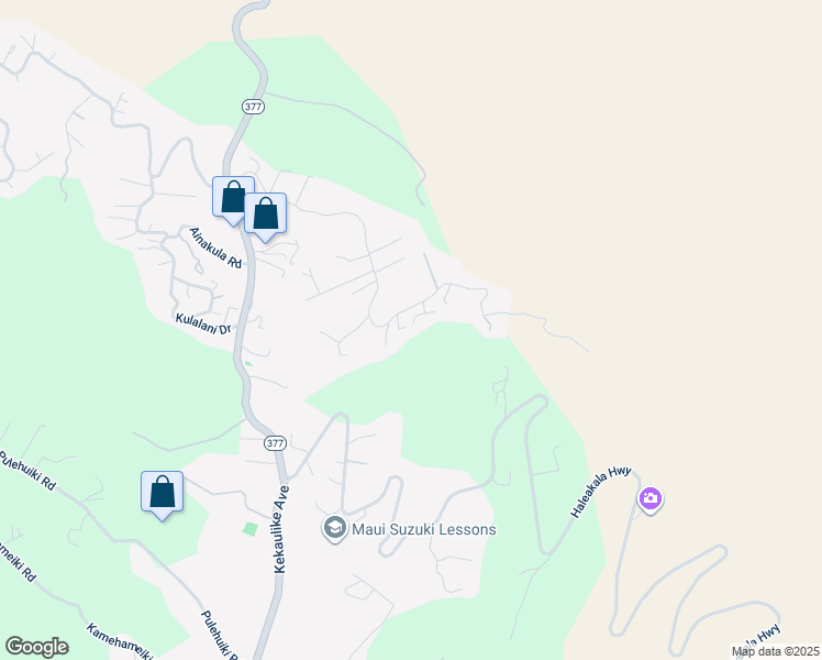 map of restaurants, bars, coffee shops, grocery stores, and more near 18 Nana Pono Place in Kula