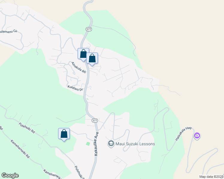 map of restaurants, bars, coffee shops, grocery stores, and more near 34 Kaui Place in Kula