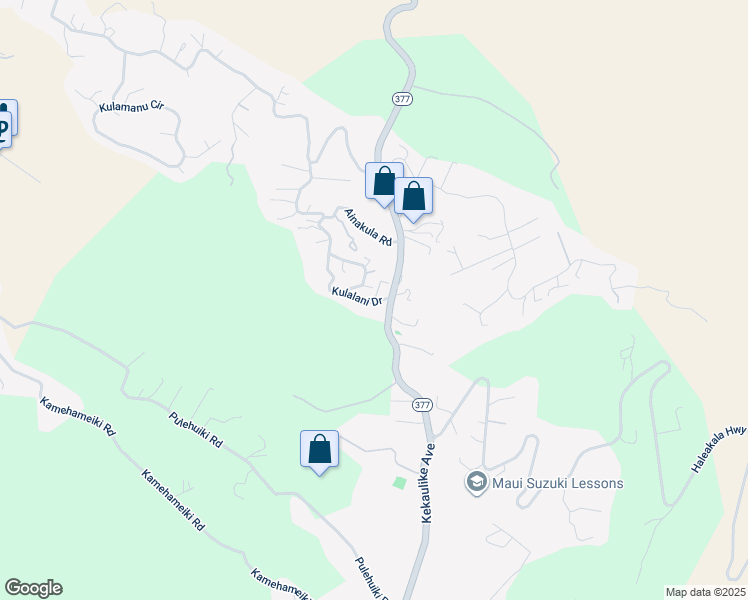 map of restaurants, bars, coffee shops, grocery stores, and more near 367 Kulalani Drive in Kula