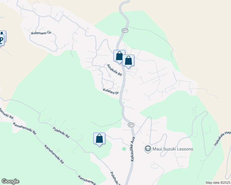 map of restaurants, bars, coffee shops, grocery stores, and more near 367 Kulalani Drive in Kula