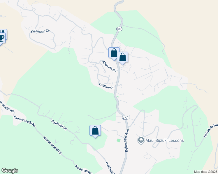 map of restaurants, bars, coffee shops, grocery stores, and more near 67 Kulalani Drive in Kula
