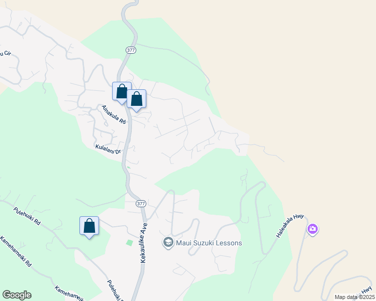 map of restaurants, bars, coffee shops, grocery stores, and more near 712 Upper Kimo Drive in Kula