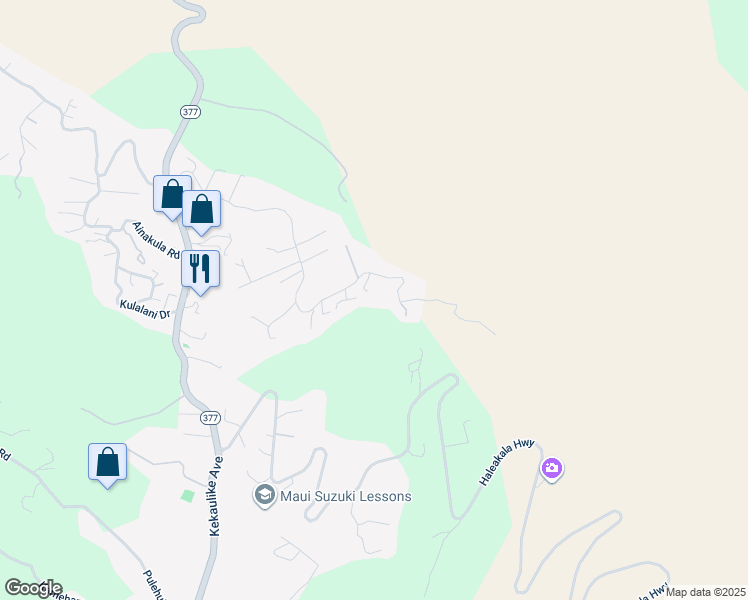 map of restaurants, bars, coffee shops, grocery stores, and more near 908 Upper Kimo Drive in Kula
