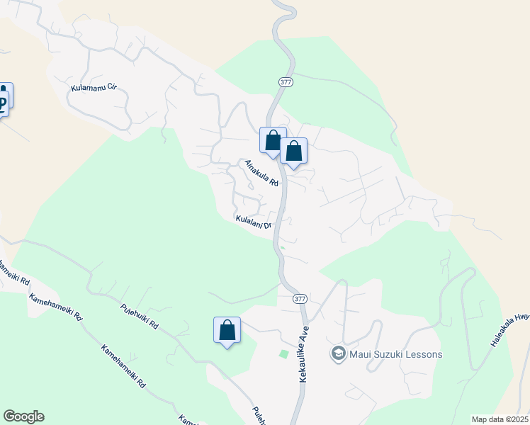 map of restaurants, bars, coffee shops, grocery stores, and more near 135 Kulalani Circle in Kula