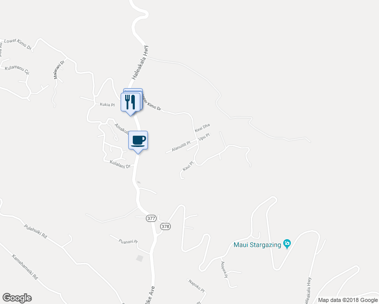 map of restaurants, bars, coffee shops, grocery stores, and more near 23 Meakoho Place in Kula